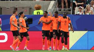 Los jugadores neerlandeses celebran ante Suecia (EFE).