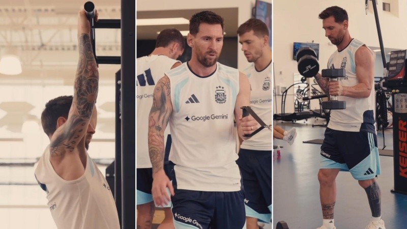 Lionel Messi celebra entrenando (Instagram)