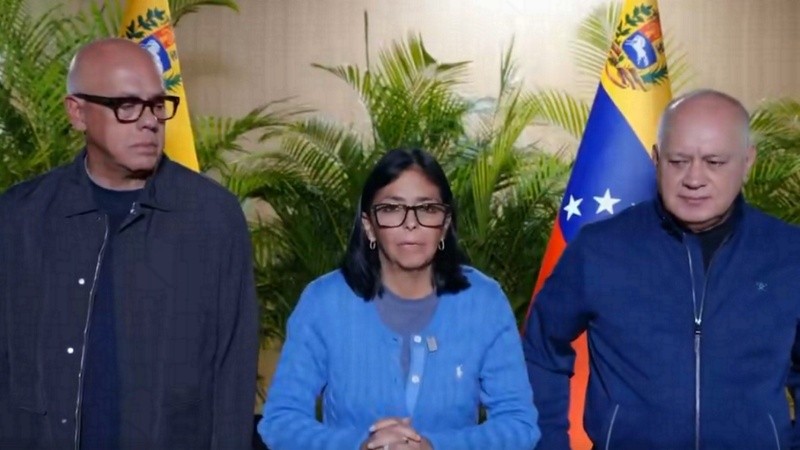 La presidenta encargada de Venezuela, Delcy Rodríguez, emitió un mensaje a la población (captura de video).