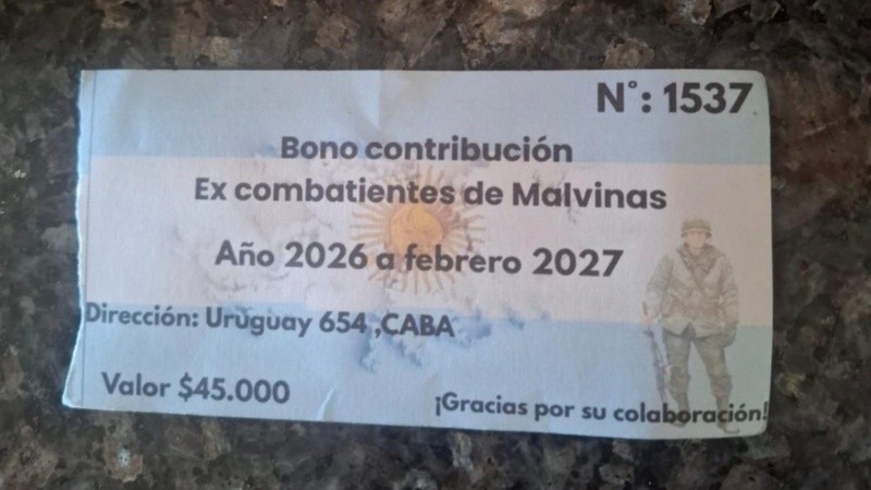 El falso bono con el que intentan estafar a nombre de los ex combatientes de Malvinas.