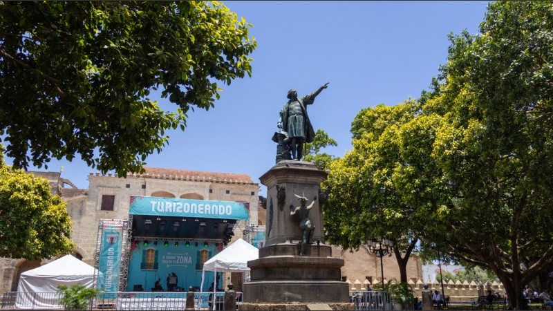Monumento a Cristóbal Colón en la ciudad colonial de Santo Domingo, erigido en la plaza que lleva su nombre.