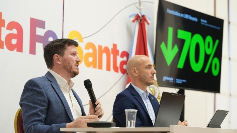 Federico Angelini y Esteban Santantino estuvieron a cargo de la presentación del informe.