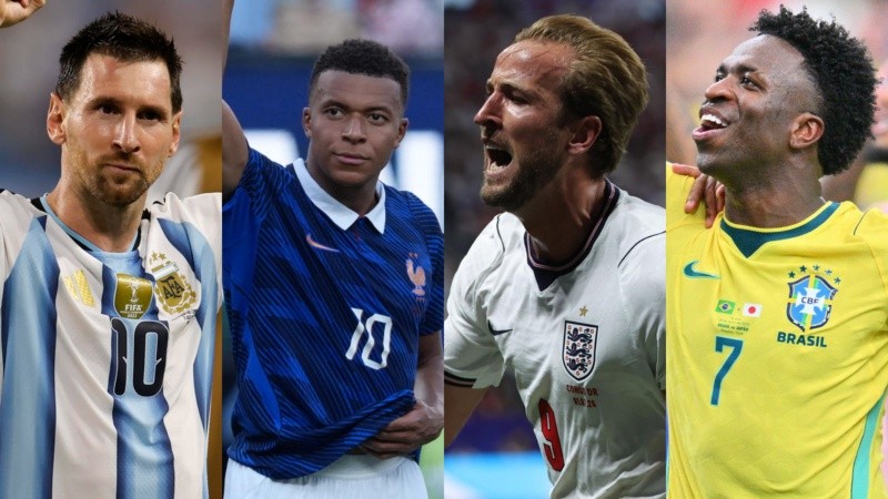Figuras del Mundial: Messi, Mbappé, Kane y Vinicius.