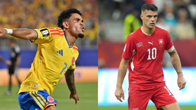 Luis Díaz y Granit Xhaka , las figuras de Colombia y Suiza, respectivamente.
