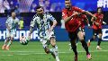 Messi en acción ante Egipto.