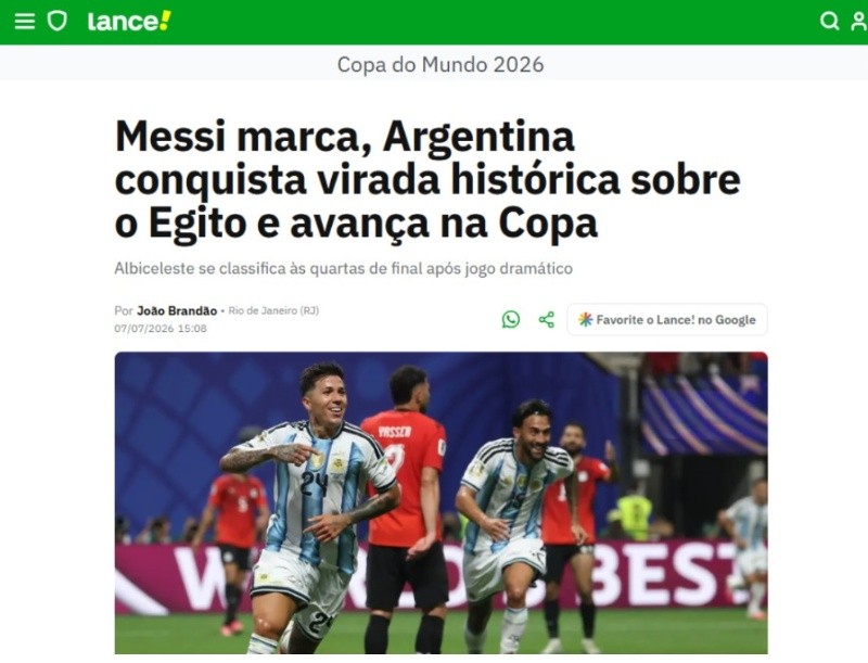 Argentina dio una lección de compromiso y dedicación&nbsp;( Captura imagen Lancet!, Brasil).