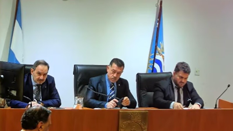 &nbsp;Los jueces del Tribunal Oral de Santa Cruz: Giménez, Reynaldi y Baronetto.