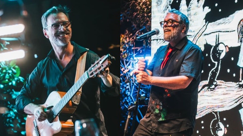 Kevin Johansen y Liniers en el escenario (Instagram)
