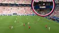 La pelota habría tocado el cable de la cámara aérea.