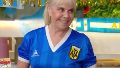 La exesposa de Diego Maradona lució la camiseta original