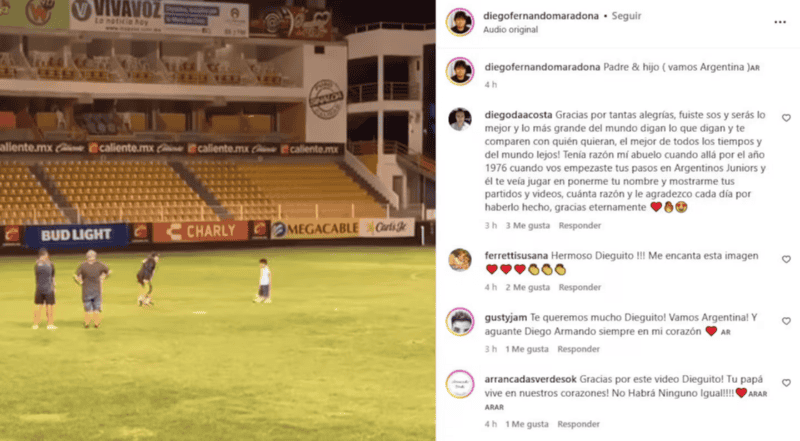 El posteo de Dieguito Fernando en sus redes sociales.&nbsp;