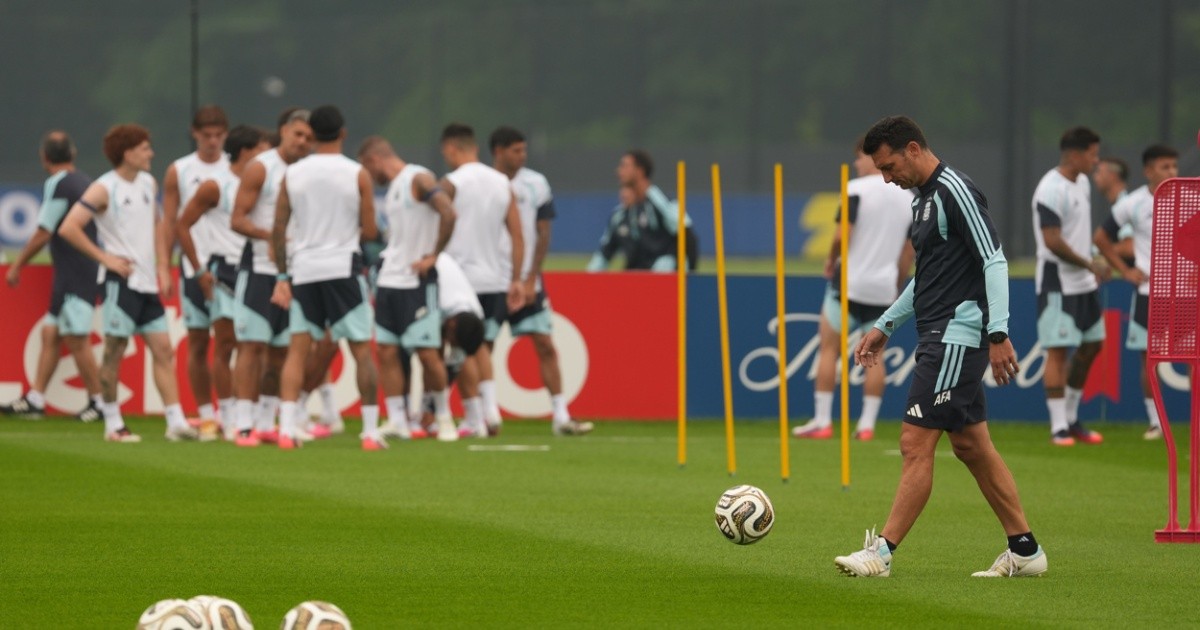Tras la tormenta, la Selección finalmente entrenó y Scaloni empezó a mostrar pistas para la final