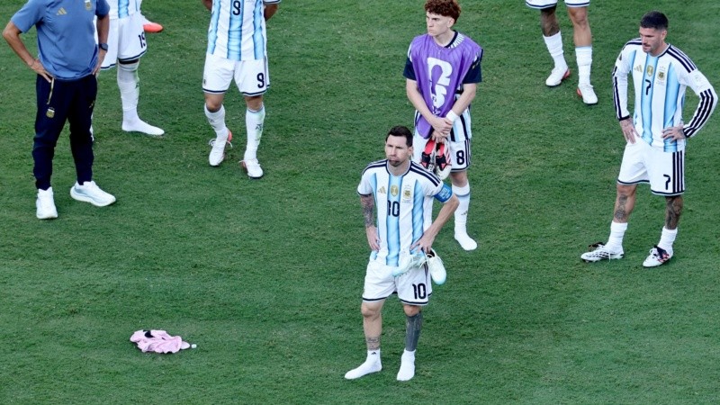 Messi y la tristeza por la derrota en la final ante España.