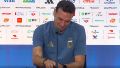 El llanto de Scaloni en conferencia de prensa.