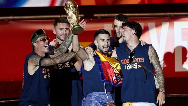 Los festejos de España en la plaza Cibeles de Madrid.