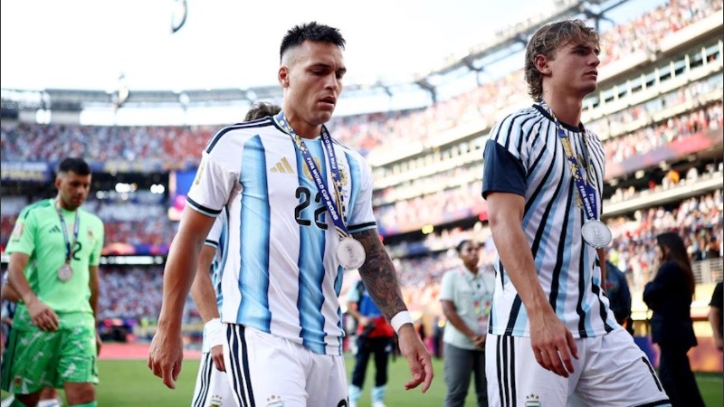 Lautaro Martínez no pudo ingresar en la final del Mundial.