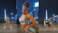 La bailarina hizo una coreografía en pleno centro de Buenos Aires