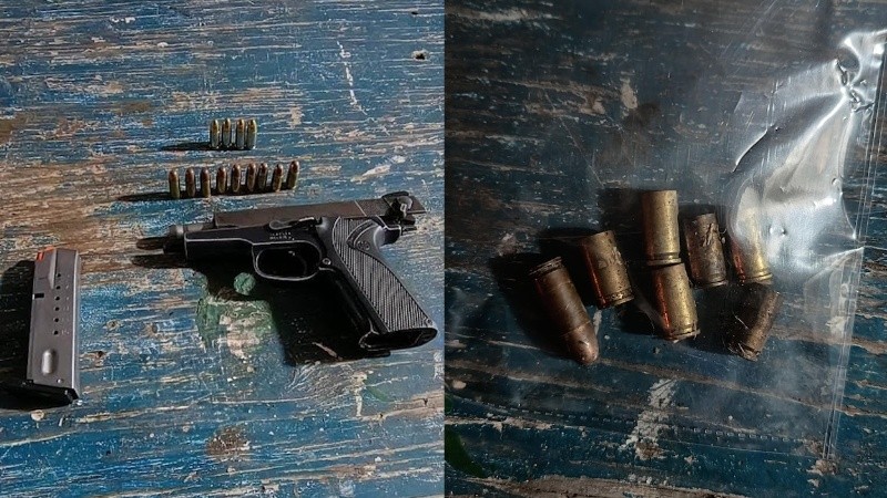 La pistola secuestrada en el operativo de la PAT.