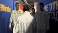 Messi y los jugadores de la selección argentina rumbo a la cancha para la final ante España.