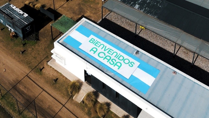 Mensaje de bienvenida en un campo de la provincia de Córdoba.&nbsp;