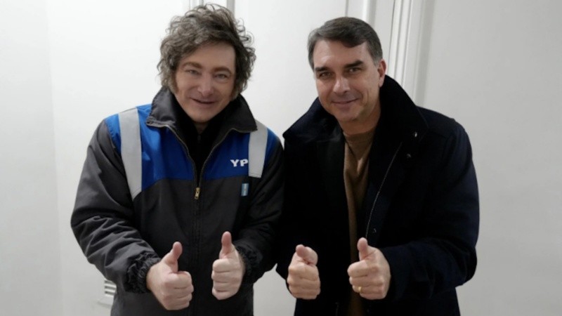 Milei y Bolsonaro hijo.