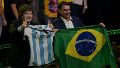 Javier Milei viajó a Brasil para respaldar la candidatura de Flávio Bolsonaro y dio un discurso en el que tildó a Lula da Silva de "ladrón".