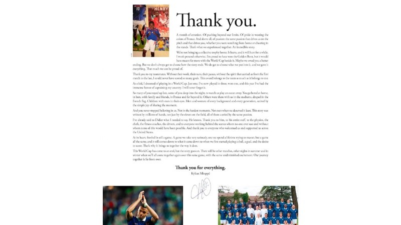 La carta de Kylian Mbappé.&nbsp;