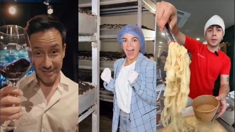 Luciano Pereyra, Agustina Cherri y Rusherking, tres figuras que llevaron su popularidad a negocios vinculados con el vino, la cosmética natural y la gastronomía