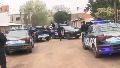 Gran despliegue policial en la zona del asalto.