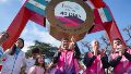 Se encendió el reloj del Portal Suramericano de Rosario en el Parque Nacional a la Bandera (Prensa Gobernación).