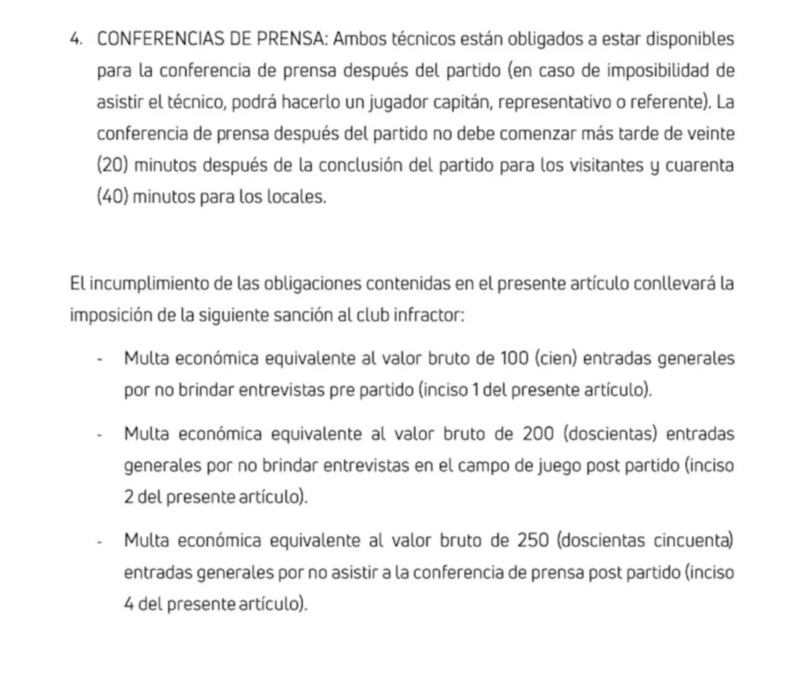 El reglamento de la Liga Profesional.&nbsp;