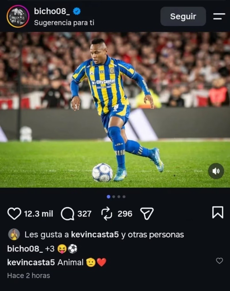El comentario de Castaño a Campaz en Instagram que enojó a muchos hinchas de River.&nbsp;