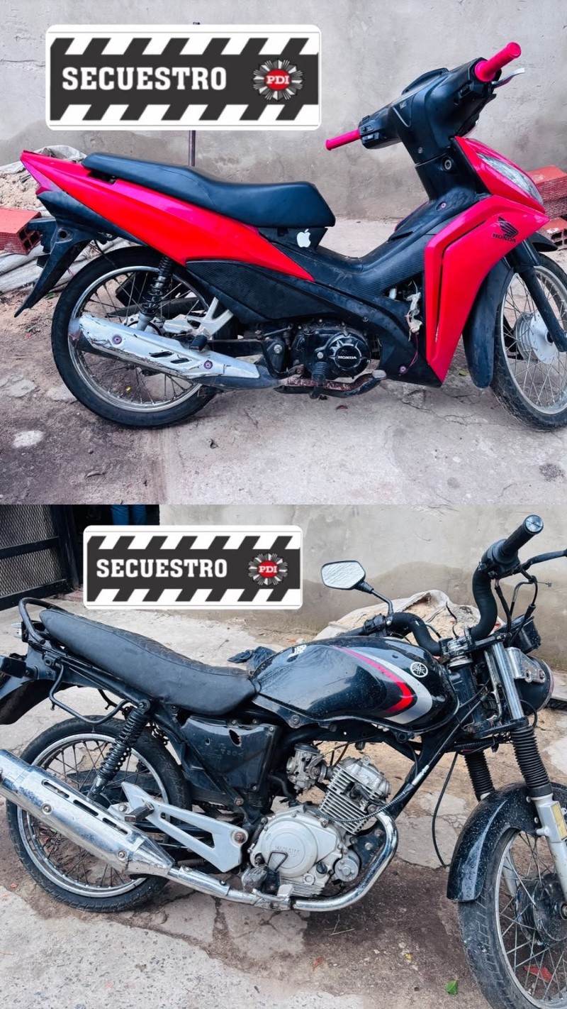 Incautaron dos motos de interés para la investigación.