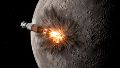 Imagen ilustrativa del cohete impactando contra la Luna.
