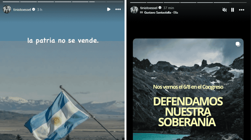 &nbsp;Las historias que publicó Tini en Instagram.