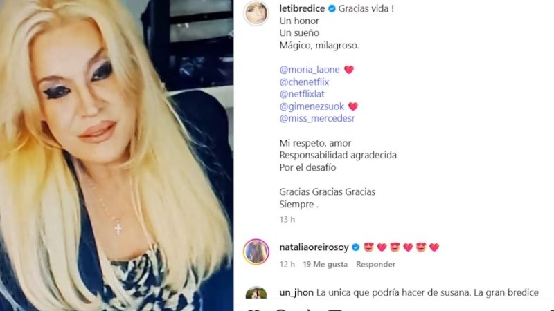 &nbsp;La actriz mostró su transformación para interpretar a Susana Giménez. (Instagram)