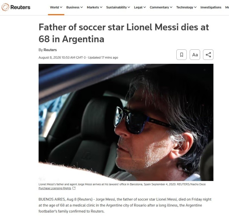 La publicación de la agencia Reuters.