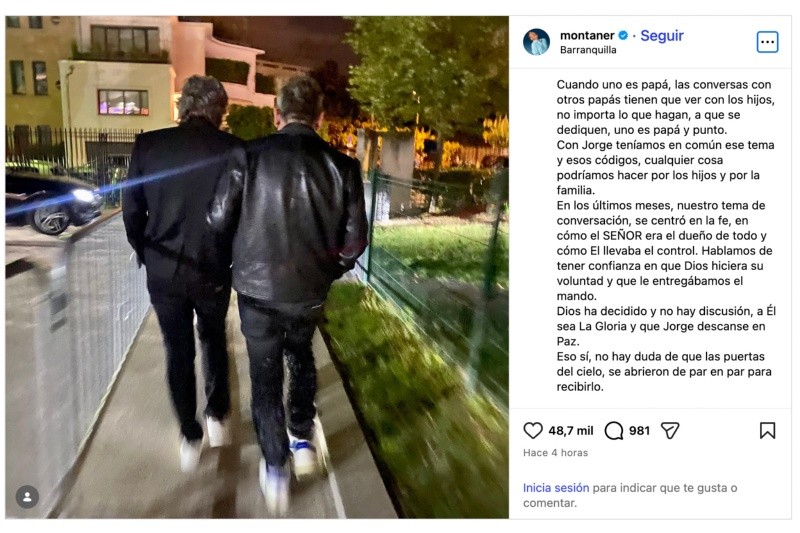 &nbsp;El mensaje de Ricardo Montaner tras el fallecimiento de Jorge Messi.