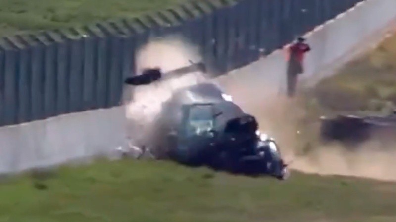 El momento del accidente por parte del santafesino.