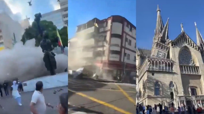 Diferentes imágenes de los severos daños que causó el terremoto en Colombia.