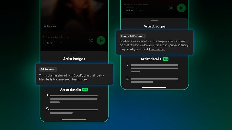 Spotify avisará cuando un artista utiliza IA.&nbsp;
