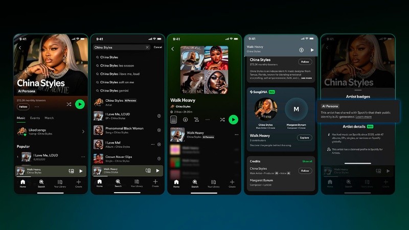 Un ejemplo de la IA dentro de Spotify.&nbsp;