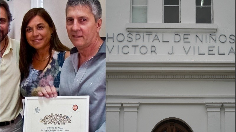 Imagen de la Fundación Messi que muestra la visita de Jorge al Vilela.
