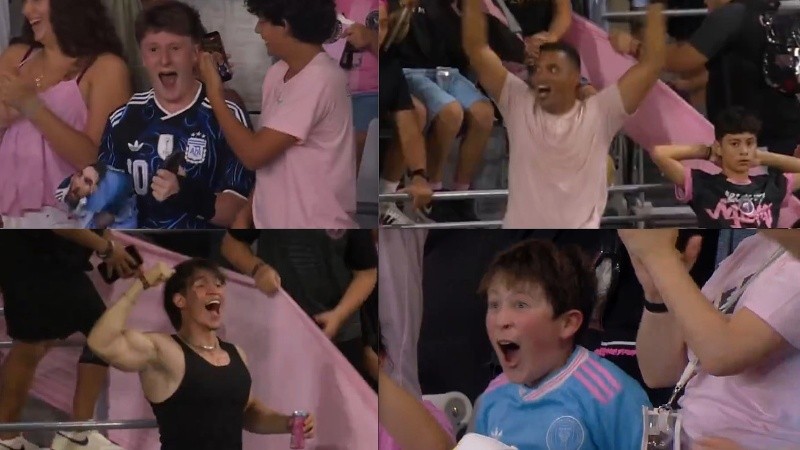 Delirio en las tribunas del Nu Stadium. (imágenes TV)