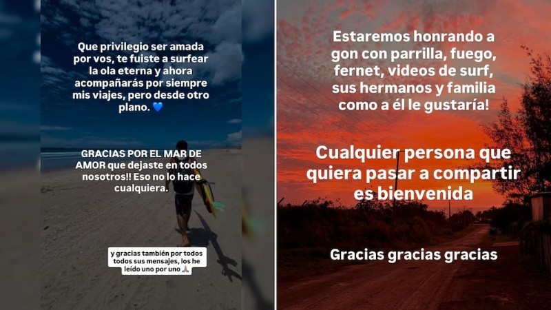 Los posteos de Yamileth Pasmiño, pareja de Balado, tras su muerte.&nbsp;