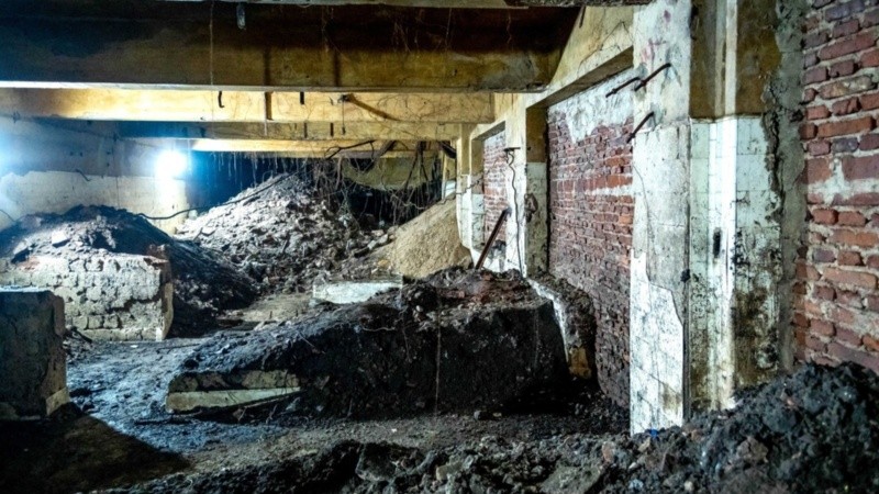 &nbsp;Sorpresa en el subsuelo de Mitre y Tucumán. (Municipalidad/M.Beltrame)