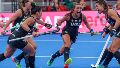 Agustina Gorzelany grita con todo el gol del triunfo ante Alemania.