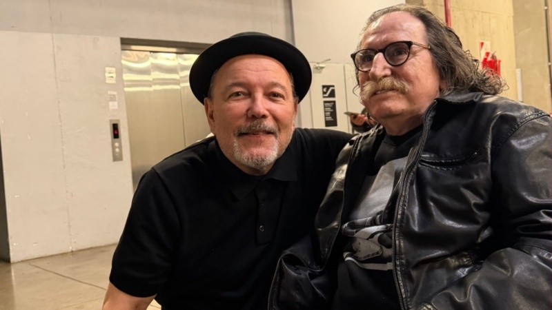 Blades y García antes del show del panameño.