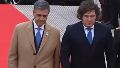Jorge Macri y Javier Milei en el acto de homenaje al General José de San Martín.