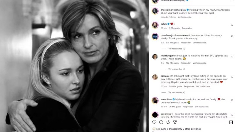 Captura de la publicación que hizo la actriz en Instagram.&nbsp;